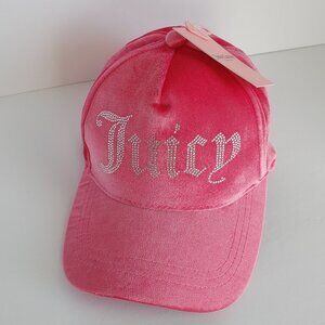 JUICY Couture Pink Velour Baseball Cap JUICY Logo NWT